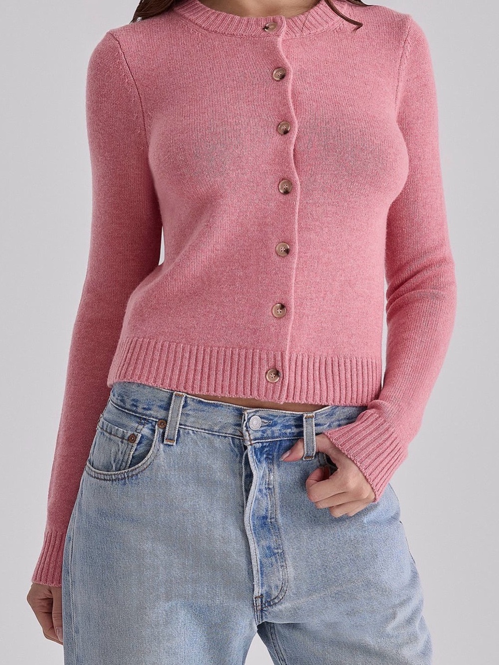 HOUSE OF CB Signature Flamingo Pink
Merino Wool Blend Cardigan
